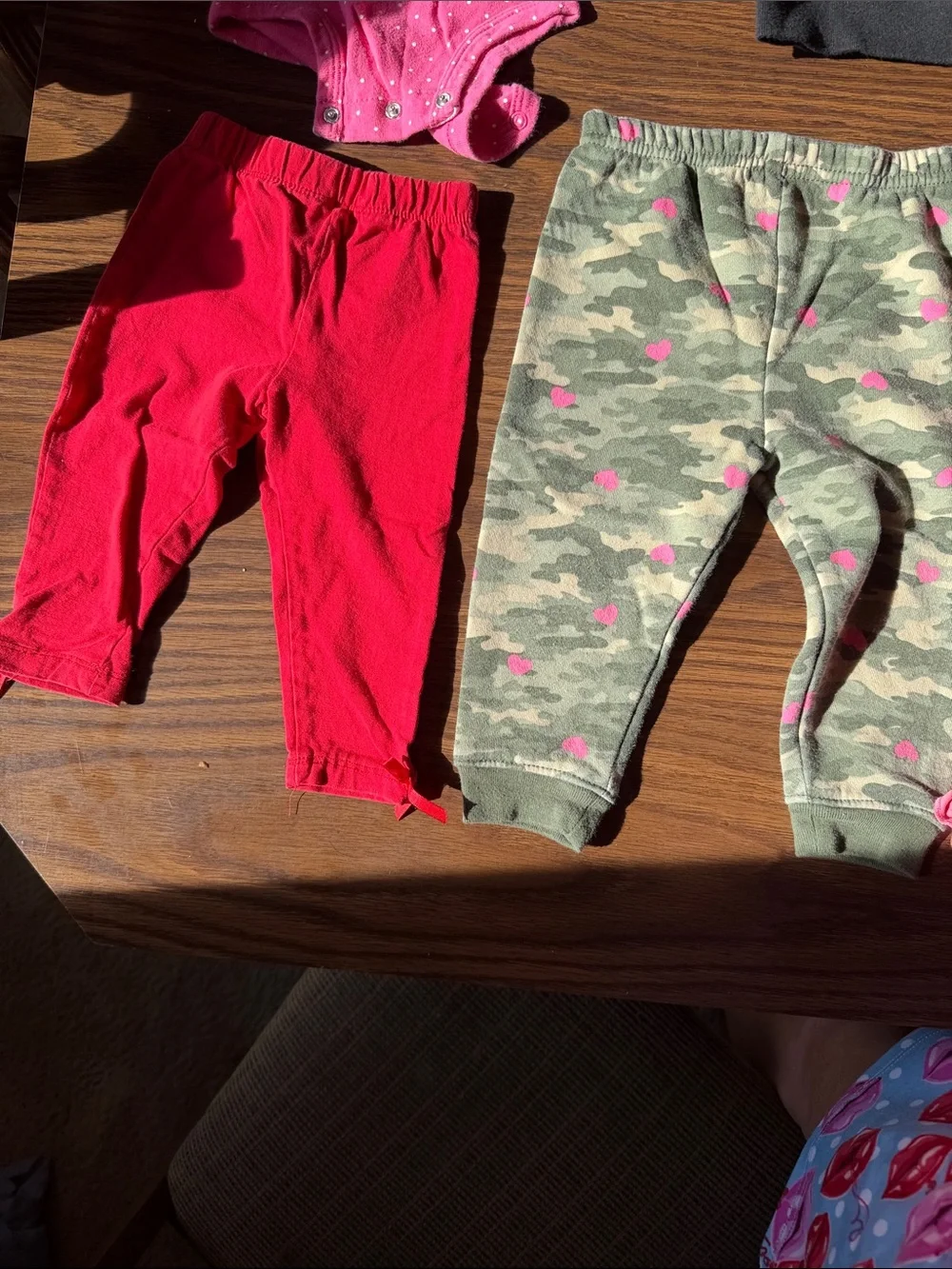 Baby 12m Girls 4 pants, 1 long sleeve onsie, 3 long sleeve shirts, 2 jackets, +